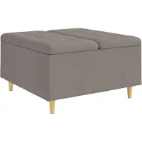 vidaXL Ottoman met opslag Taupe 80 x 80 x 45 cm Stof