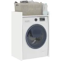 vidaXL Wasmachinekast met opslag Wit 67,5 x 48 x 97 cm Bewerkt hout