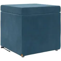 vidaXL Kruk Blauw 41 x 41 x 40 cm Velvet en Geengineerd Hout