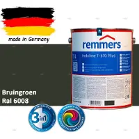 Remmers Induline T-670 PLUS Dekkende Houtbeits buiten – RAL 6008 Bruingroen – 5 L – Opvolger GW 310 Dekkend
