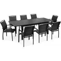 Oviala - Tuinset met 8 plaatsen van aluminium uitschuifbare tafel - Butterfly