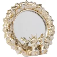 Mars & More Spiegel Rond konijn hars zilver 21x6,3x20,6cm