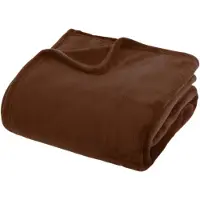 Atmosphera fleece deken/fleeceplaid - chocolade bruin - 180 x 230 cm - polyester - Molton Bankdeken