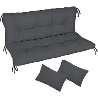 Ferocity - Tuinschommelkussen - Gestept - Zitcomfort - Onderhoudsvriendelijk - Duurzaam - 100 x 50 x 50 x 10 cm - Polyester - Graphit