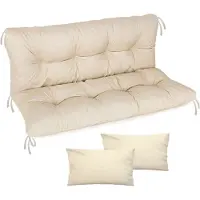 Ferocity - Tuinschommelkussen - Gestept - Zitcomfort - Onderhoudsvriendelijk - Duurzaam - 100 x 50 x 50 x 10 cm - Polyester - Beige