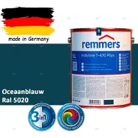 Remmers Induline T-670 PLUS Dekkende Houtbeits buiten – RAL 5020 Oceaanblauw – 5 L – Opvolger GW 310 Dekkend
