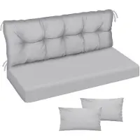 Ferocity - Tuinschommelkussen - Waterafstotend - Zitcomfort - Onderhoudsvriendelijk - Duurzaam - 150 x 50 x 50 x 10 cm - Polyester - Grijs PIK GLATT