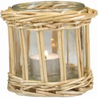 Mars & More rotan windlicht recht enkel 9cm