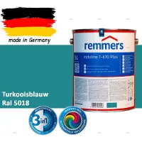 Remmers Induline T-670 PLUS Dekkende Houtbeits buiten – RAL 5018 Turkooisblauw – 5 L – Opvolger GW 310 Dekkend