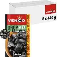 Venco dropmix gemengd - zoet & zout drop - 8x440g
