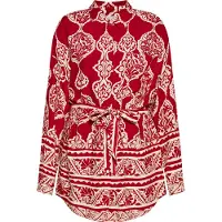 Usha Blouse donkerrood / wit