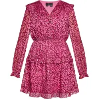 Faina Jurk goud / rosa / magenta