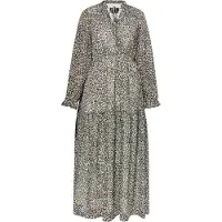 Faina Jurk beige / lichtblauw / zwart