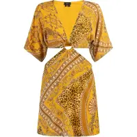 Faina Jurk beige / bruin / geel