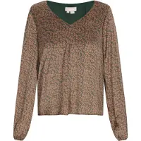 Usha Blouse mokka / donkergroen