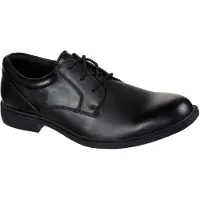 SKECHERS Dreston Rasmiss Leren Heren Zwarte Standaard Veterschoenen