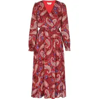 Usha Jurk blauw / bruin / rood / wit