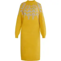 Usha Gebreide jurk 'Lurea' curry / grijs