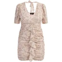Faina Jurk goud / olijfgroen / rosa / wit