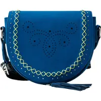 IZIA Schoudertas blauw / limoen