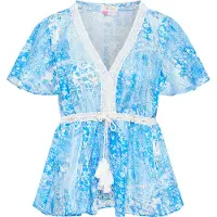 IZIA Blouse blauw / wit