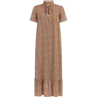 Faina Jurk camel / wit