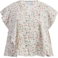 Usha Blouse bruin / donkerrood / wit
