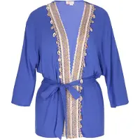 IZIA Kimono blauw / lichtbruin