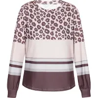 IZIA Shirt donkerbruin / grijs / lichtgrijs / rosa