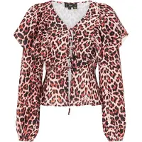 Faina Blouse beige / roestrood / zwart
