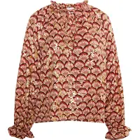 IZIA Blouse lichtbeige / roestbruin / karmijnrood / zwart