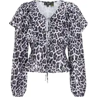 Faina Blouse grijs / zwart / wit