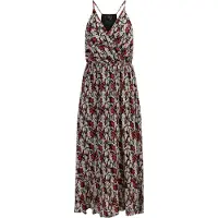 Faina Jurk chamois / rood / zwart / wit