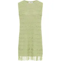 Usha Gebreide jurk pastelgroen