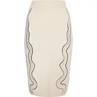 Faina Gebreide midi-rok Dames wolwit
