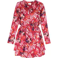 IZIA Blousejurk fuchsia / robijnrood / zwart / wit