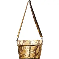 Faina Schoudertas beige / chocoladebruin / safraan