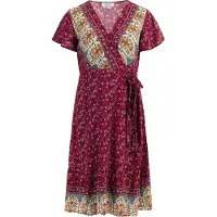 Usha Jurk groen / bessen / oranje / wit