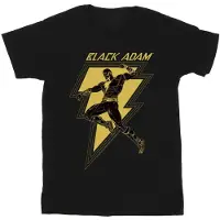 DC Comics Meisjes Zwart Adam Gouden Bout Borst Katoenen T-Shirt (Zwart)