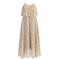 Faina Zomerjurk chamois / goud / wit