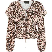 Faina Blouse roestbruin / zwart / wit