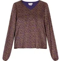 Usha Blouse olijfgroen / braam