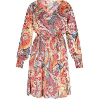Usha Zomerjurk lichtblauw / oranje / rood / wit