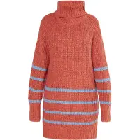 Usha Gebreide jurk 'Fenia' duifblauw / roestrood