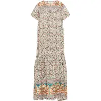 Usha Zomerjurk crème / gemengde kleuren