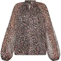 Faina Blouse donkerbeige / goud / pink / zwart