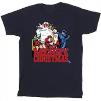 DC Comics Heren Batman Vrolijk Kerstfeest Comic T-Shirt (Marineblauw)