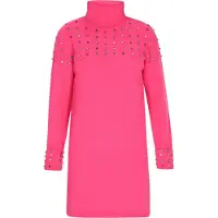 Faina Gebreide jurk royal blue/koningsblauw / fuchsia / lichtrood / zilver