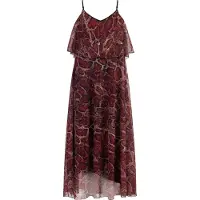 Faina Zomerjurk goudgeel / rood / donkerrood / zwart