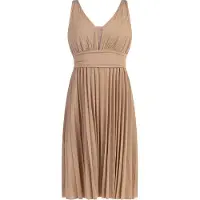 Faina Cocktailjurk chamois / goud